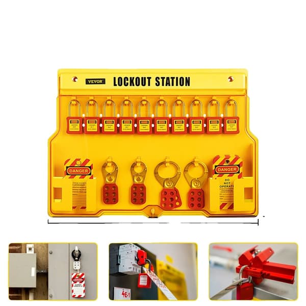 Lockout Tagout Kit, 58 PCS Komplet Sæt, Holdbare Hængelåse og Sikkerhedsetiketter,58 STK