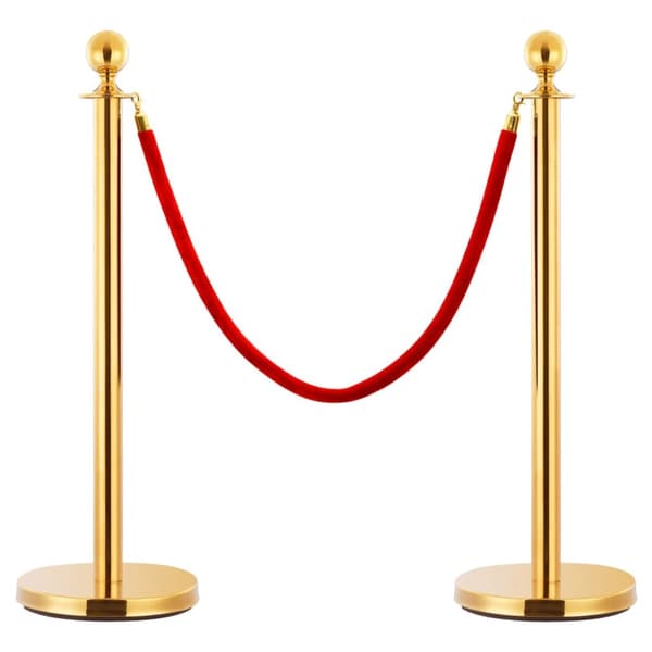 Rep till avspärrningsstolpe röd och guld sammet