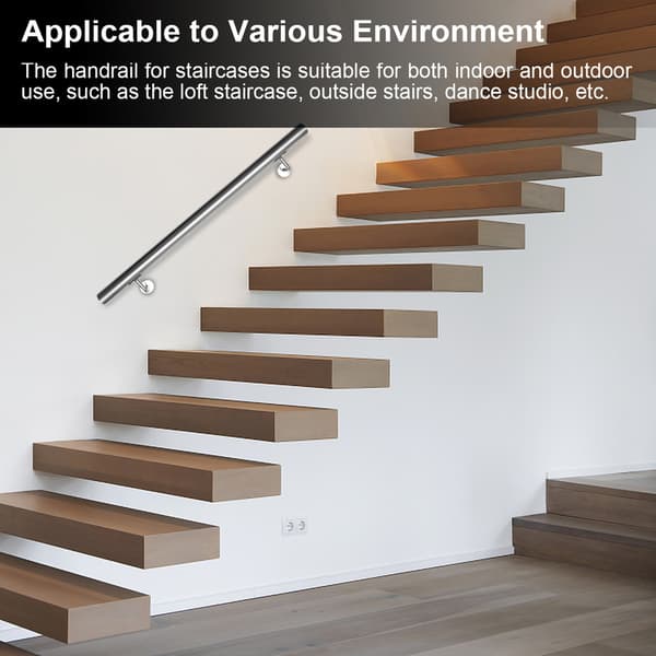 Rampe d'Escalier, Main Courante Escalier 110cm,Borstat rostfritt stål,Silver