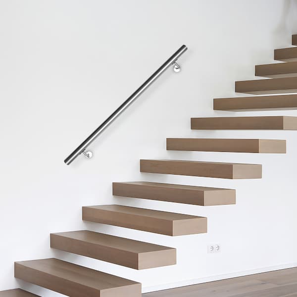Rampe d'Escalier, Main Courante Escalier 110cm,Borstat rostfritt stål,Silver