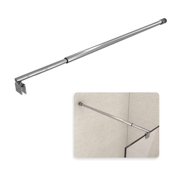 EMKE Teleskopstang 70-120cm - Rustfrit stål, Zin boks, til 8-10mm glas