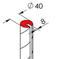 Miniatyrbild 3 av 3: VISO PU 208 NJ Skyddsprofil med slits Svart, Gul (Ø x L) 40 mm x 750 mm