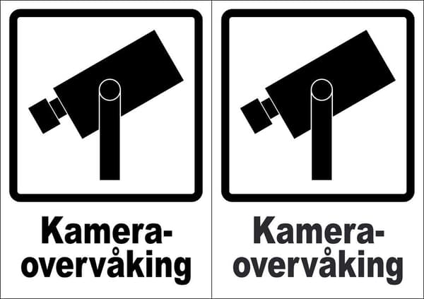 2-Pack - Kameraovervåking - Skilt (A5)