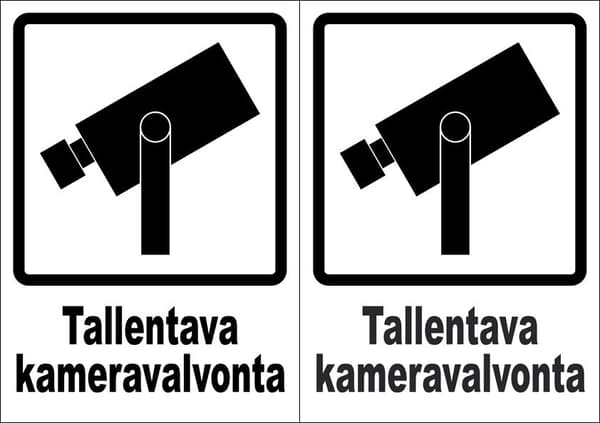 2-kpl - Tallentava Kameravalvonta - Kyltti (A5)
