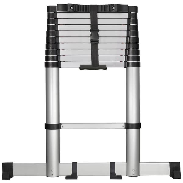 TOOLCRAFT TO-7868814 Aluminium/Plast Teleskopstege Montering utan verktyg Höjd (max.): 1.93 m Svart/Silver EN 131 10.1