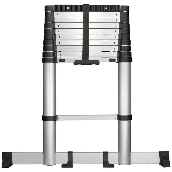 TOOLCRAFT TO-7868814 Aluminium/Plast Teleskopstege Montering utan verktyg Höjd (max.): 1.93 m Svart/Silver EN 131 10.1
