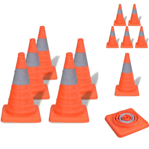 Varningsskyltar - 5 Trafikkoner i Pop-uppmodell 42 cm