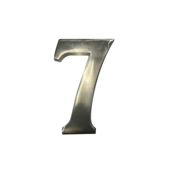 Husnummer - GENERISK - 7 - Borstat nickel - 10cm - Osynlig montering