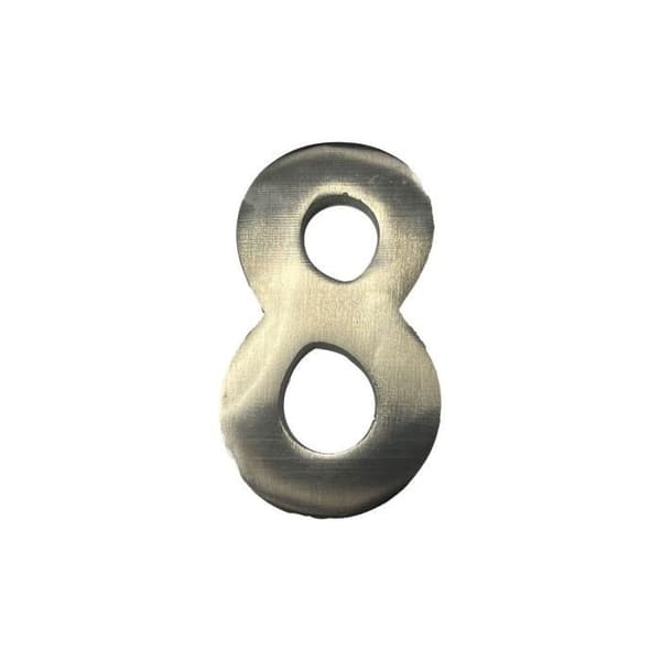 Husnummer - GENERISK - 8 - Matt Nickel - 10cm - Osynlig Fästning