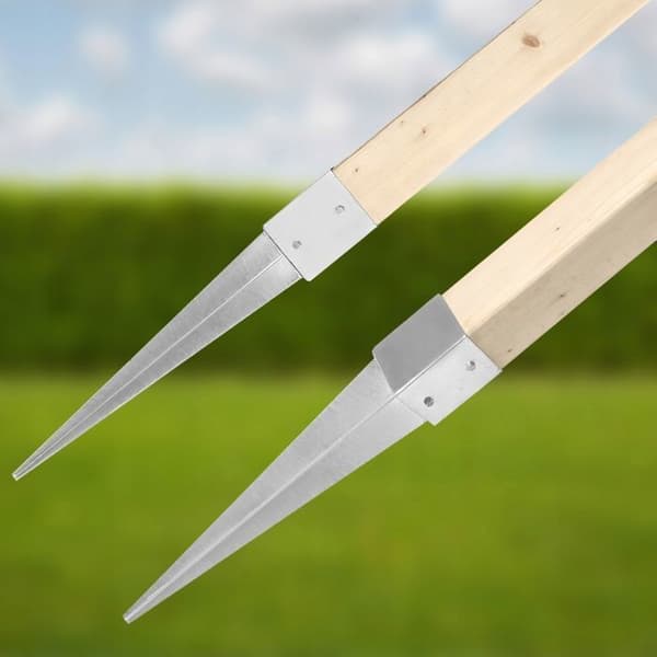Stolpstöd av galvaniserat stål - Stolpe för staketstolpe - 46 x 46 mm - Längd 750 mm - KOTARBAU®