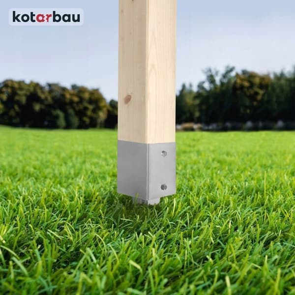 Stolpstöd av galvaniserat stål - Stolpe för staketstolpe - 46 x 46 mm - Längd 750 mm - KOTARBAU®