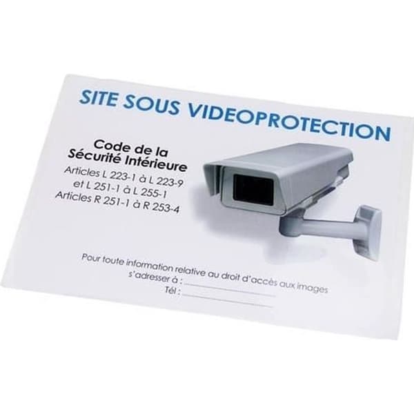 Klistermärke - Videoövervakningsstandard - Paket med 3 - Vit - Matt - A3