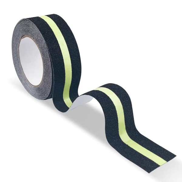 Lollanda 2PCS Selvklæbende skridsikker tape, 10 m × 5 cm skridsikre strimler til udendørs trapper med lysstofrør