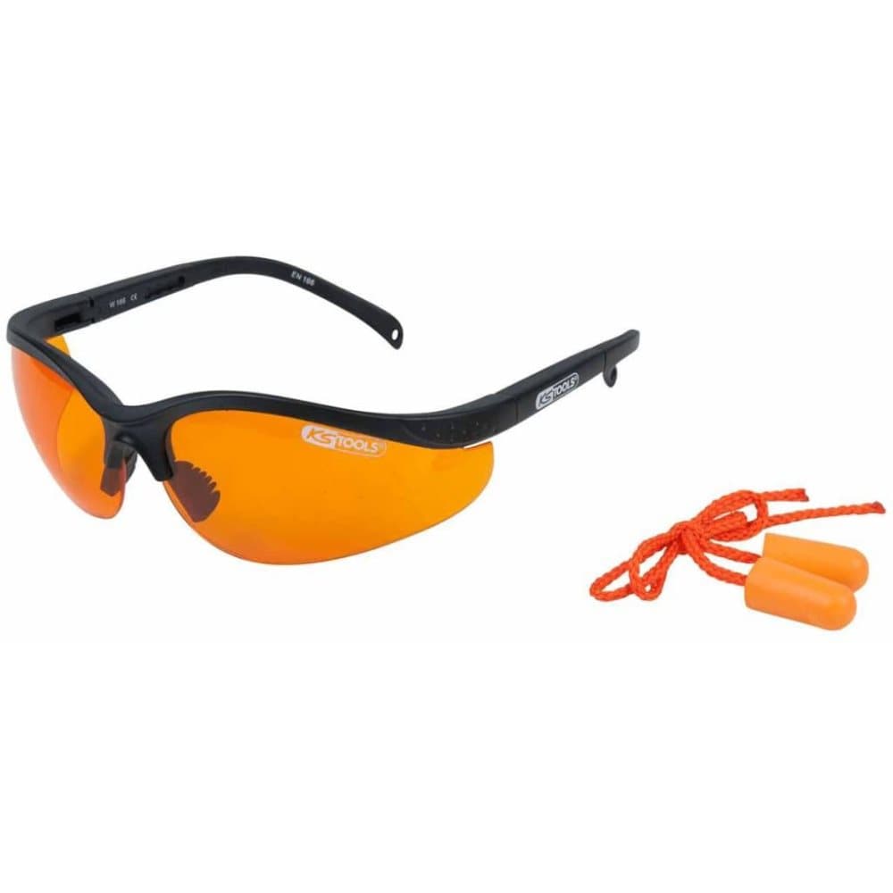 KS Tools sikkerhedsbriller med ørepropper orange 310.0161