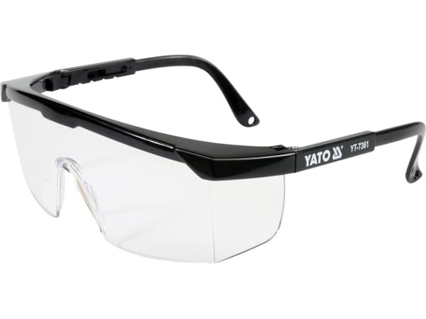 Yato YT-7361, Vernebriller, EN 166:2001, Sort, Gjennomsiktig, Gjennomsiktig, Nylon, Polykarbonat