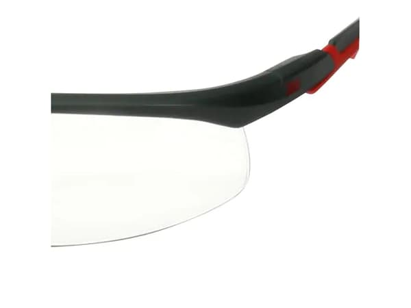 3M S2001SGAF-RED, Vernebriller, Monteringsarbeid, Konstruksjons-/renoveringsarbeid, Støvarbeid, Slipearbeid, Alle kjønn, Grå, Rød, Gjennomsiktig, Pla