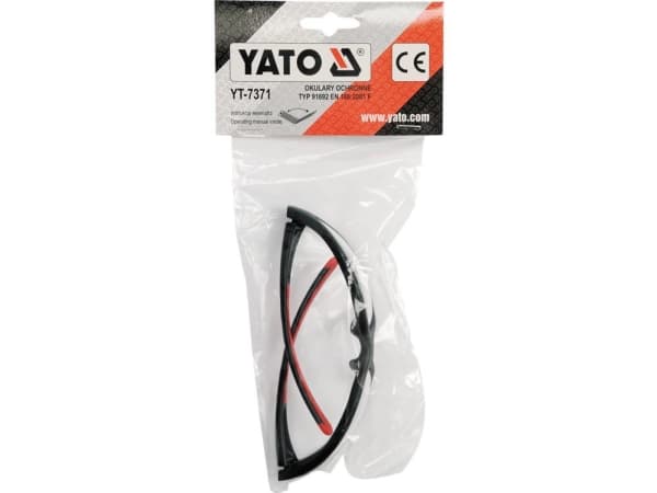 Yato YT-7371, Vernebriller, Alle kjønn, Sort, Gjennomsiktig, Nylon, Polykarbonat