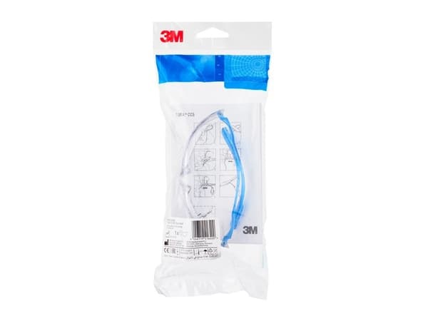 3M DE272944732, Skyddsglasögon, Monteringsarbete, Bygg/renovering, Sliparbete, Alla, Blå, Transparent, Polykarbonat