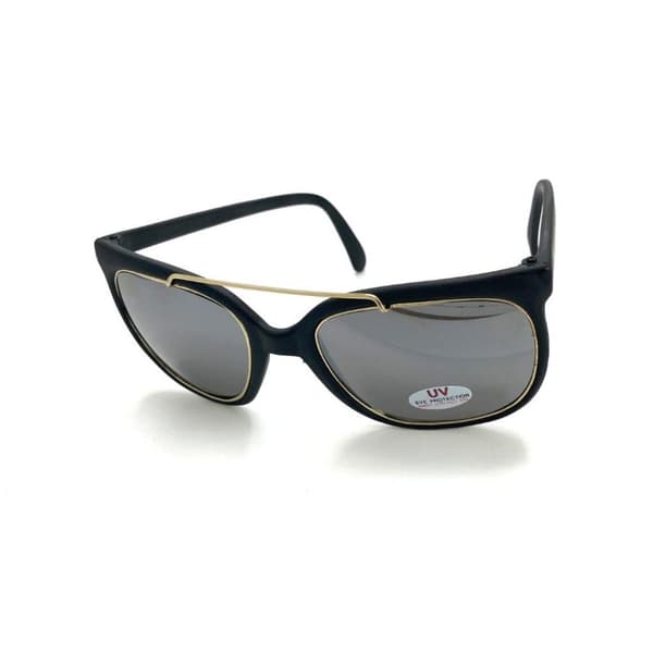 Sunglasses matte black with mirror lens