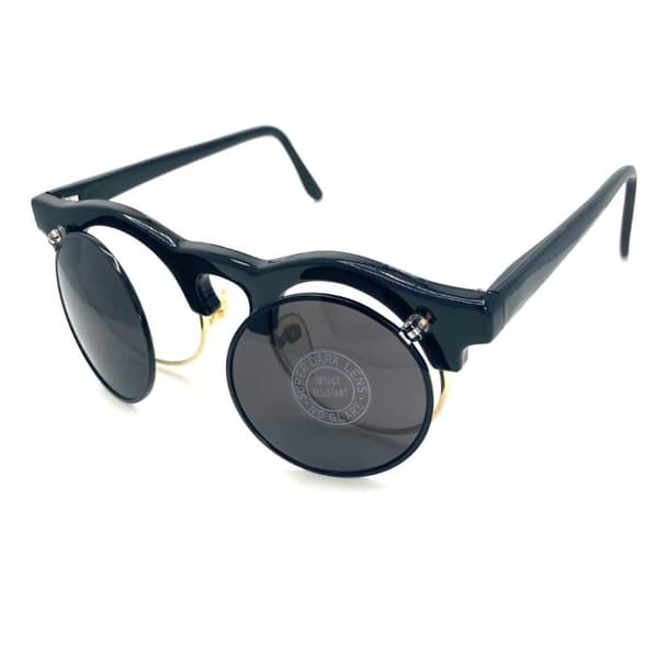 Glasses / Sunglasses black with gold round