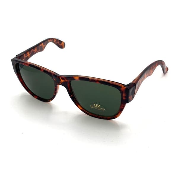 Tortoise colored sunglasses with black lens