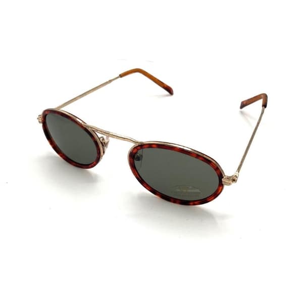 Sunglasses oval gold, tortoiseshell with black lens