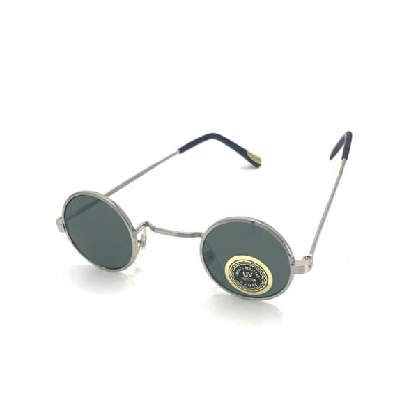 Round sunglasses in silver with black lens