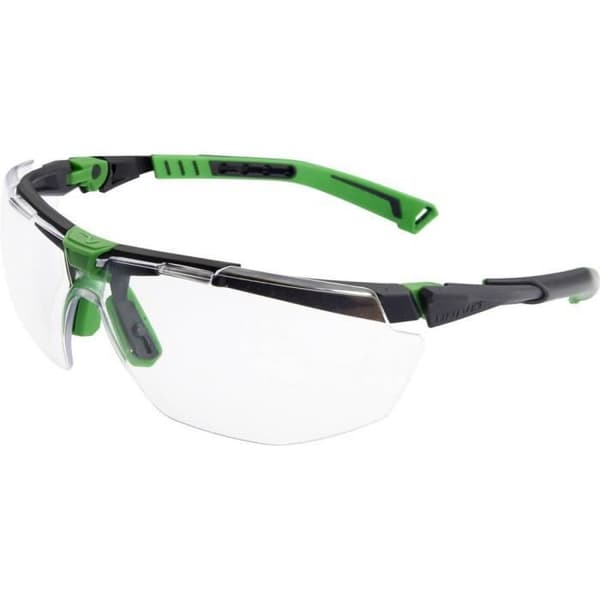 Skyddsglasögon Univet 5X1 5X1-03-00 med anti-imskydd, med UV-skydd svart, grön DIN EN 166