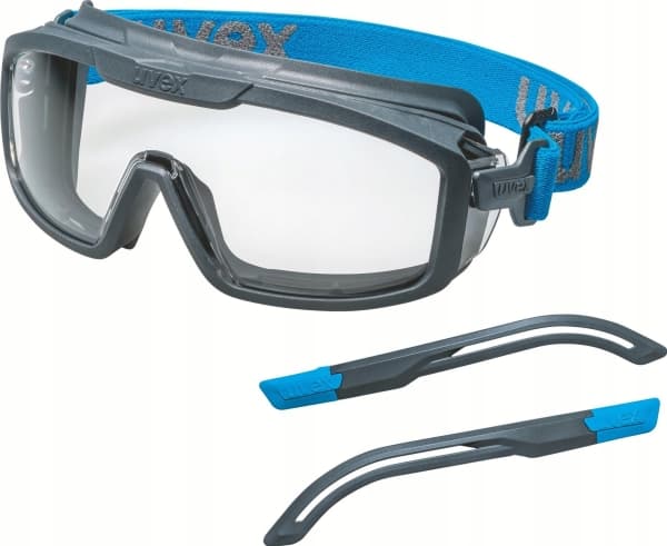 Uvex i-guard+kit, Sikkerhetsbriller, Alle kjønn, Blå, Grå, Gjennomsiktig, Polykarbonat (PC), Polykarbonat