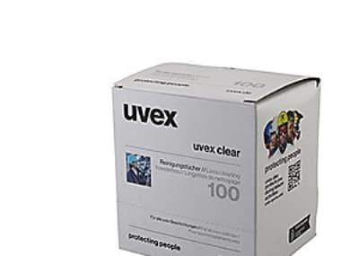 Uvex silmälasien puhdistuspyyhkeet - Silikonittomat kaikille linsseille, yksittäispakattu, 100 kpl:n laatikko