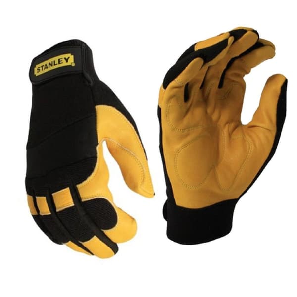 Stanley Mens Hybrid Performance Suede Gloves Black/Yellow One Size