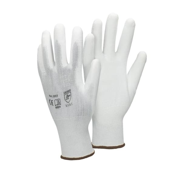 ECD 120 Germany pair PU-arbejde handsker, størrelse 9-L, farve hvid, mekaniker handsker montage handsker nylon Have, Builders, mekaniker handsker
