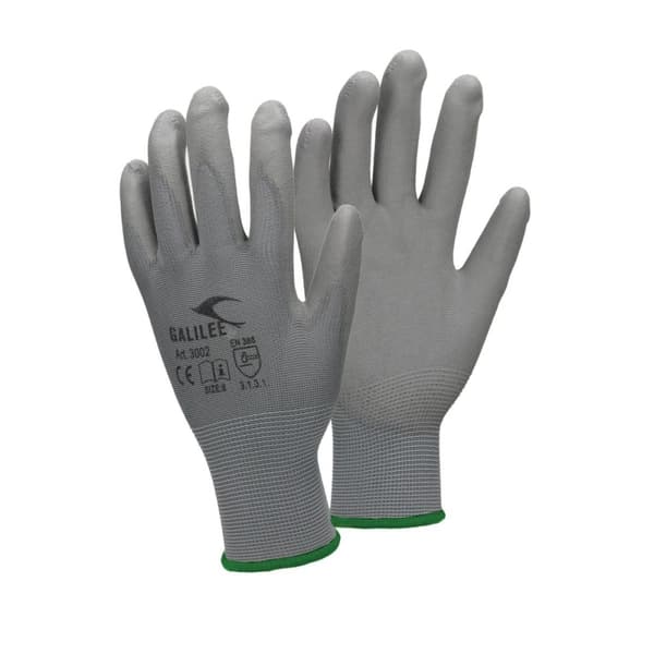 ECD Germany 240 par PU arbejdshandsker, størrelse 11-XXL, farve grå, mekanik handsker, arbejdshandsker Nylon Have, Builders, mekanik handsker