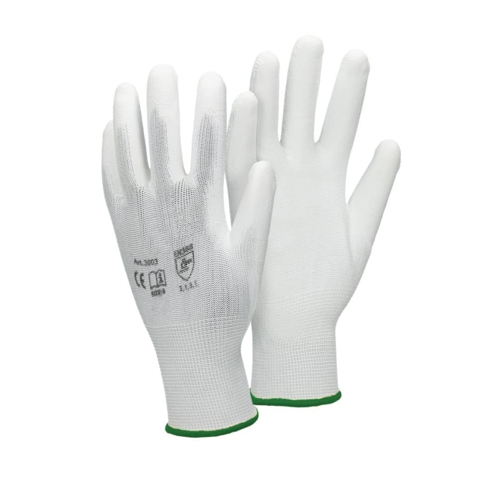 ECD Germany 72 par PU arbejdshandsker, størrelse 11-XXL, farve hvid, mekanik handsker, arbejdshandsker Nylon Have, Builders, mekanik handsker