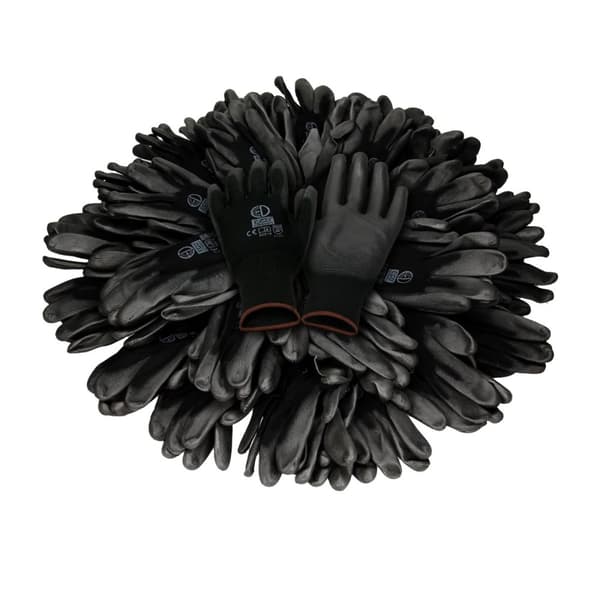 ECD-120 Germany pari PU-työkäsineitä, koko 9-L, väri musta, mekaanikko käsineet kokoonpano käsineet nylon puutarha, Rakennusliitto, mekaanikko