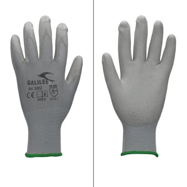 ECD-36 Germany pari PU-työkäsineitä, koko 11-XXL, Harmaa, mekaanikko käsineet kokoonpano käsineet nylon puutarha, Rakennusliitto, mekaanikko käsineet