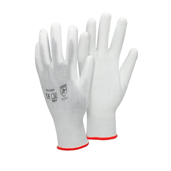 ECD 120 Germany par PU-arbete handskar, storlek 7-S, färg vit, mekaniker handskar monterings handskar nylon trädgård, Företag, mekaniker handskar