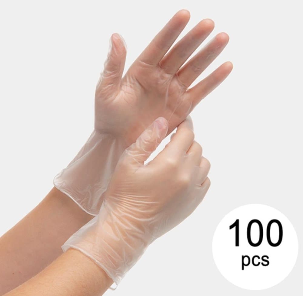 100-Pack - Handskar i Vinyl - Engångshandskar - Medium