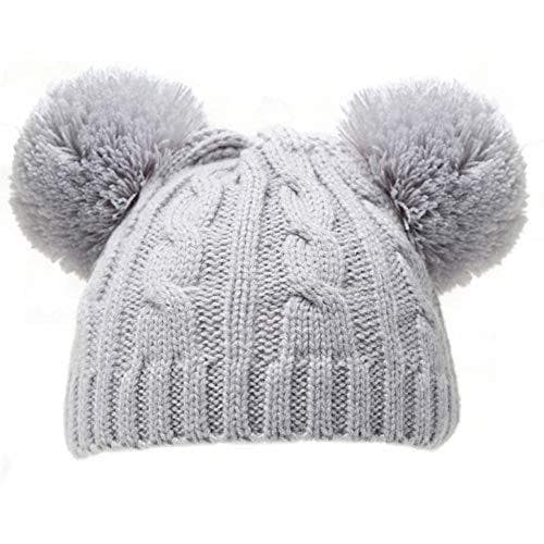 baby mössa med pomponger junior akryl vit storlek S