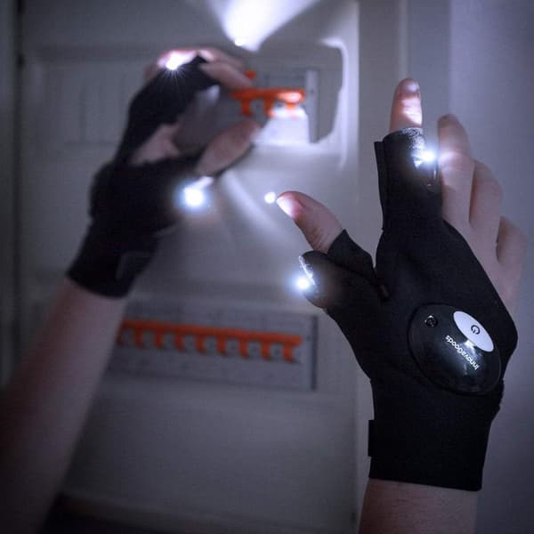 Sormettomat LED-käsineet - musta