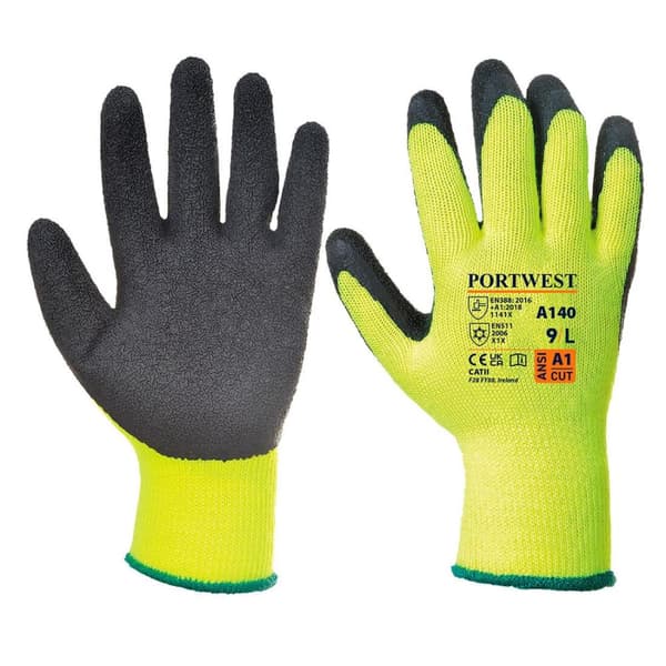 Portwest Unisex Adult A140 Thermal Latex Grip Gloves