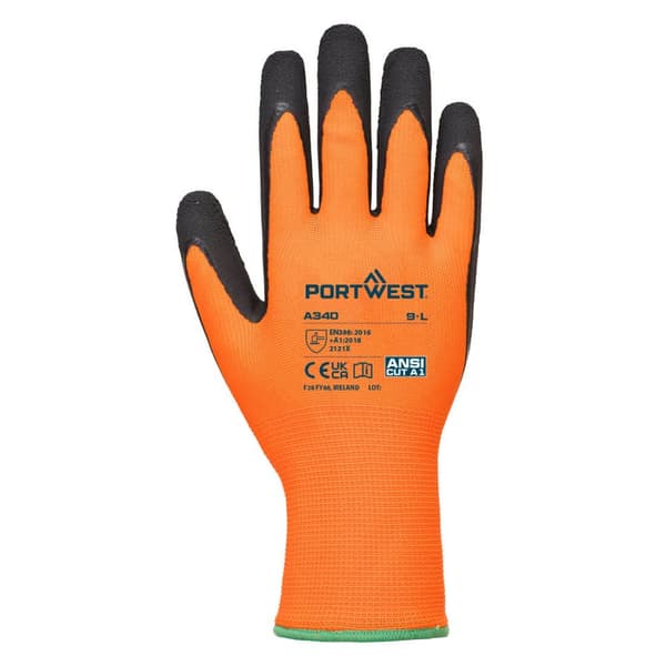 Portwest A340 Hi-Vis latexhandsker med greb