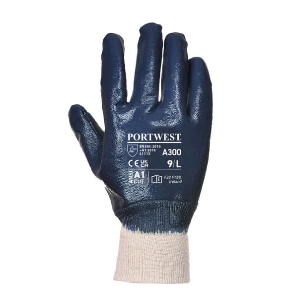 Portwest Unisex Adult A300 stickad manschett av nitril säkerhetshandskar för vuxna