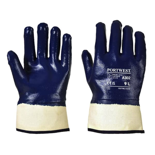 Portwest Unisex Adult A302 Nitrile Safety Gloves Navy XXL