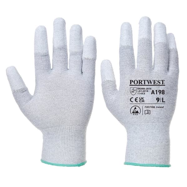 Portwest Unisex voksen A198 PU fingerspidshandsker med greb til voksne