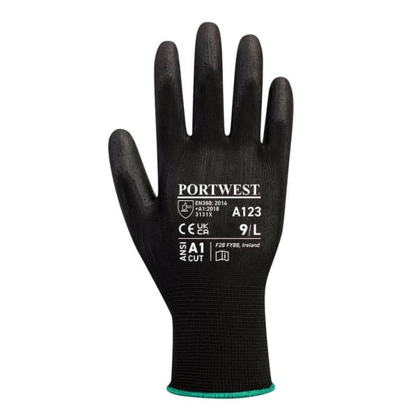 Portwest Unisex voksen A123 PU håndflade med grebshandsker til voksne