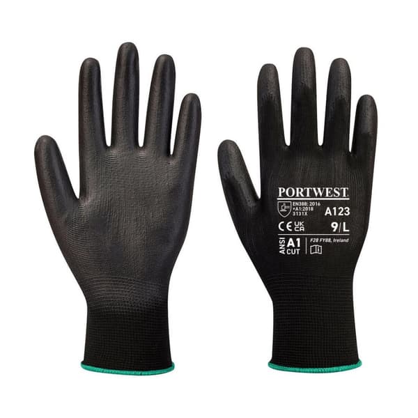 Portwest Unisex voksen A123 PU håndflade med grebshandsker til voksne
