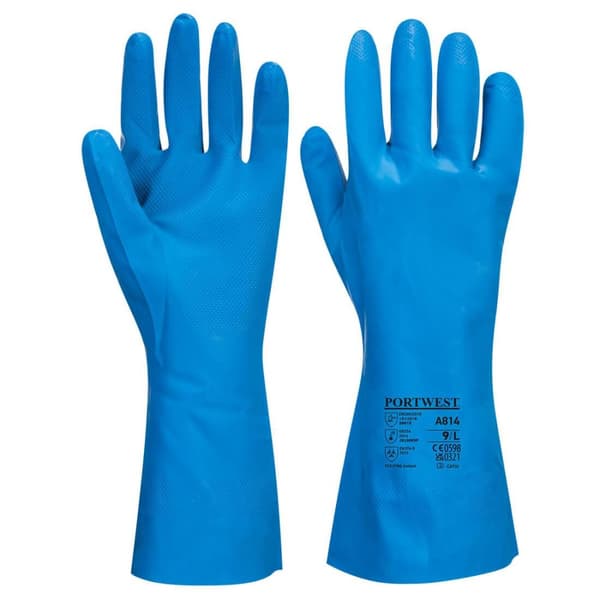 Portwest Unisex Adult Nitrile Food Industry Gauntlet Blue XL