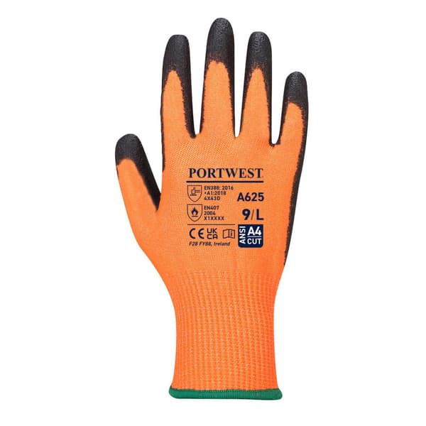 Portwest Unisex A625 Vis Tex Cut Resistant-handskar för vuxna A625 Vis Tex