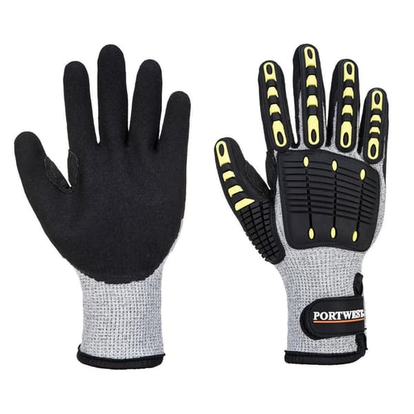 Portwest Unisex Adult A729 Impact Resistant Thermal Cut Resistant Gloves Grey/Black XXL
